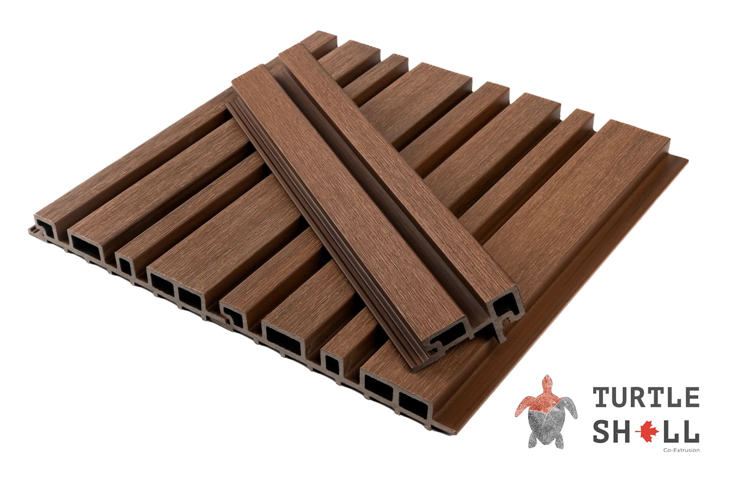 Реечная панель Turtle Shell Different Lines, Australian Palisander, Co-Extrusion