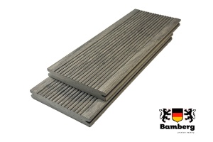 Террасная доска ДПК Bamberg Solid Shipboard, English Barnwood (Амбарная доска) — Black Deck